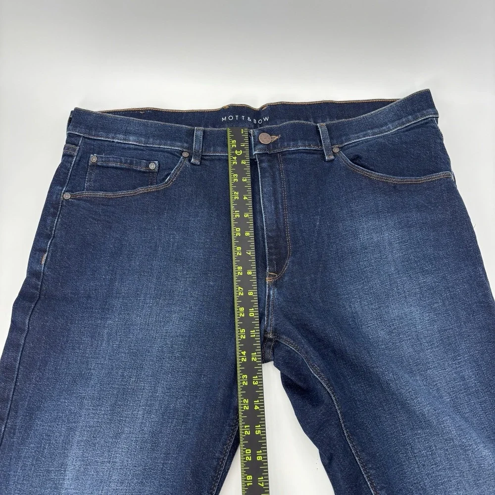 MOTT & BOW Slim Dark Blue Jeans Men's Size 38x30 Straight‎ Leg Organic Cotton